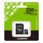 Tarjeta de Memoria KINGSTON Canvas Select Plus MicroSDXC 256GB Gen3 A1 150MB/s c/adaptador