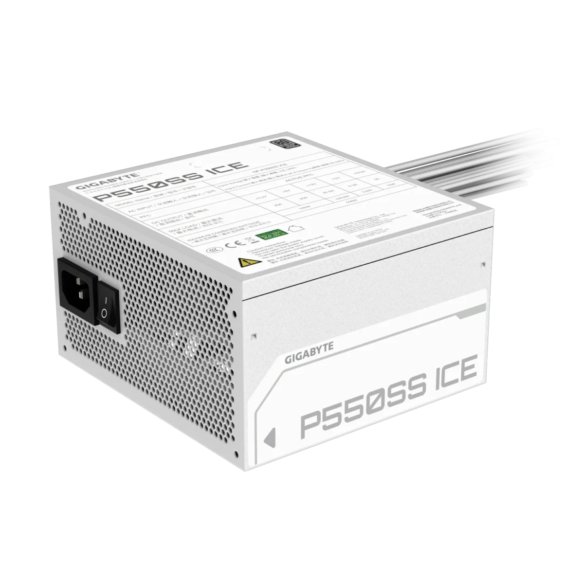 Fuente Gigabyte P550S 550W 80 PLUS Silver Blanca