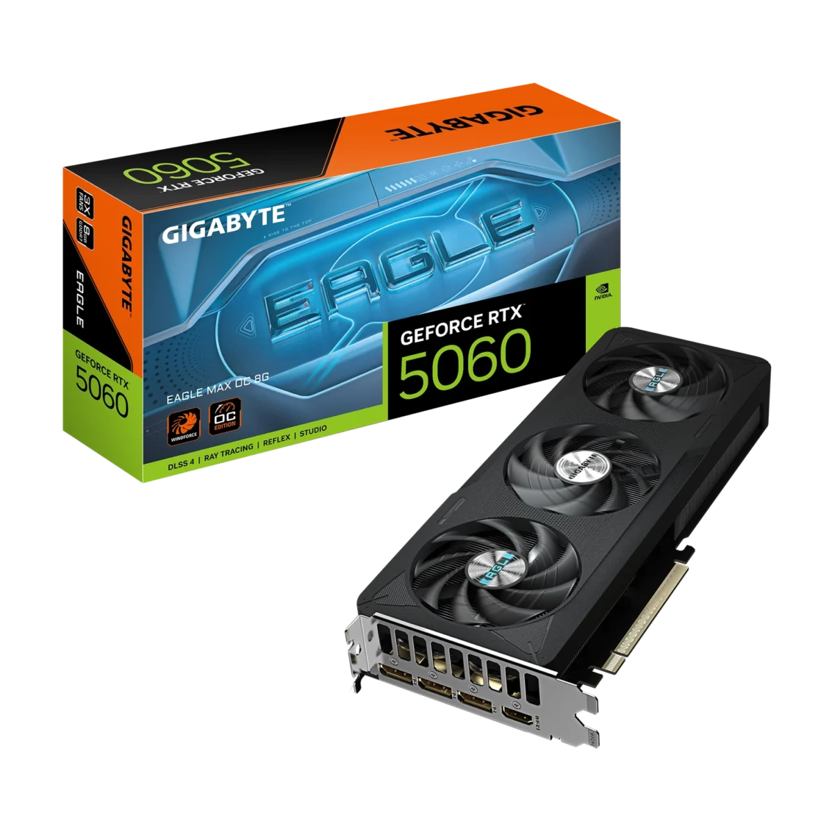 Placa de Video GIGABYTE GeForce RTX 5060 EAGLE MAX OC 8G